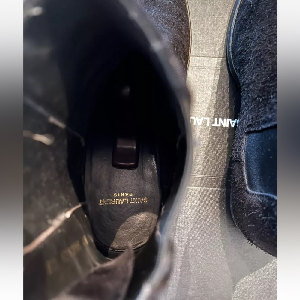 Saint Laurent Paris Wyatt Black Suede Size 41.5/8.5M - Picture 12 of 16